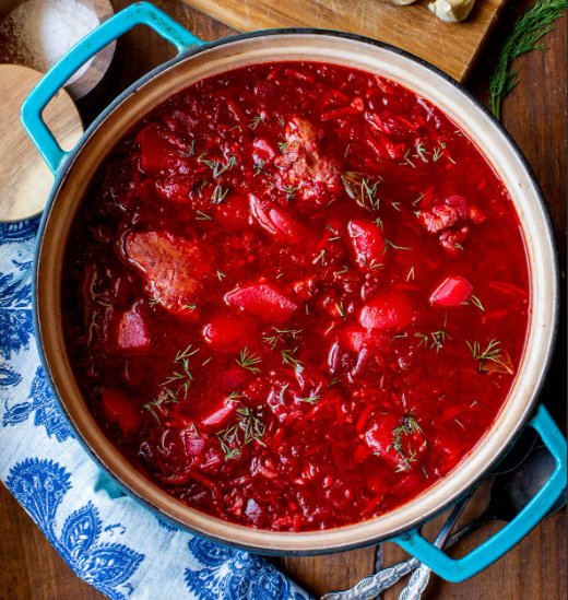Beet and Cabbage Soup - Borscht